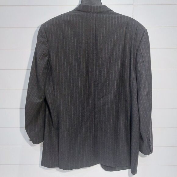 Corneliani Men's Virgin Wool Brown Striped Super 130s Blazer Sz 46L Gray Italy - Picture 6 of 13